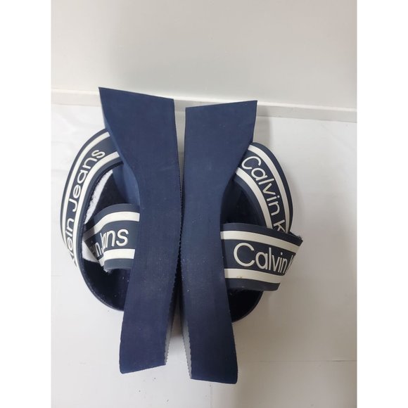 Women Calvin Klein Peep Toe Sandals Calvin Klein - Picture 10 of 11